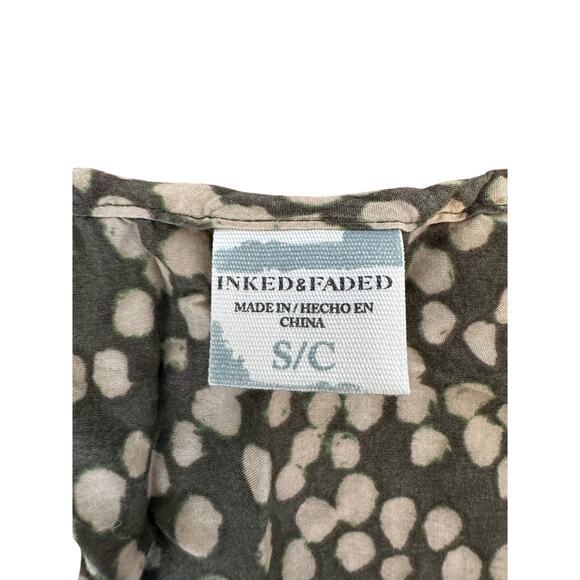 InkedFaded Green High Low Tank - S, Dotted & Flowy! - Picture 2 of 4